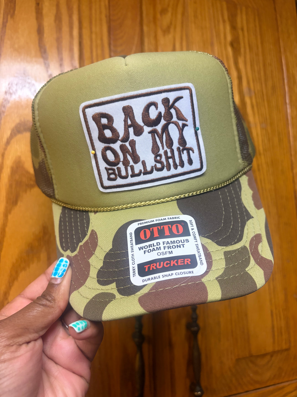 Back on BS Camo Trucker Hat