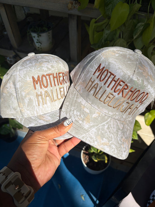 Gray Camo Motherhood Hallelujah Trucker Hat