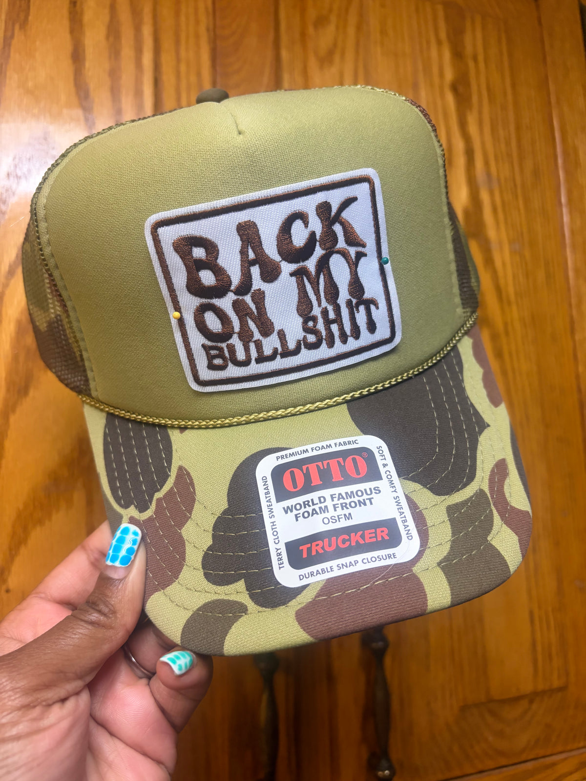 Back on BS Camo Trucker Hat