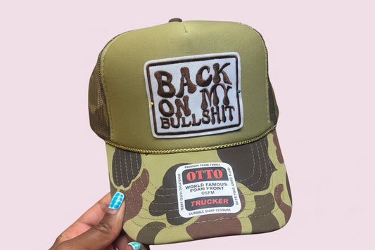 Back on BS Camo Trucker Hat