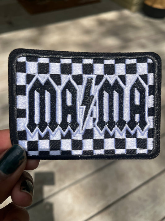 MAMA Checkered Lighting Bolt Patch