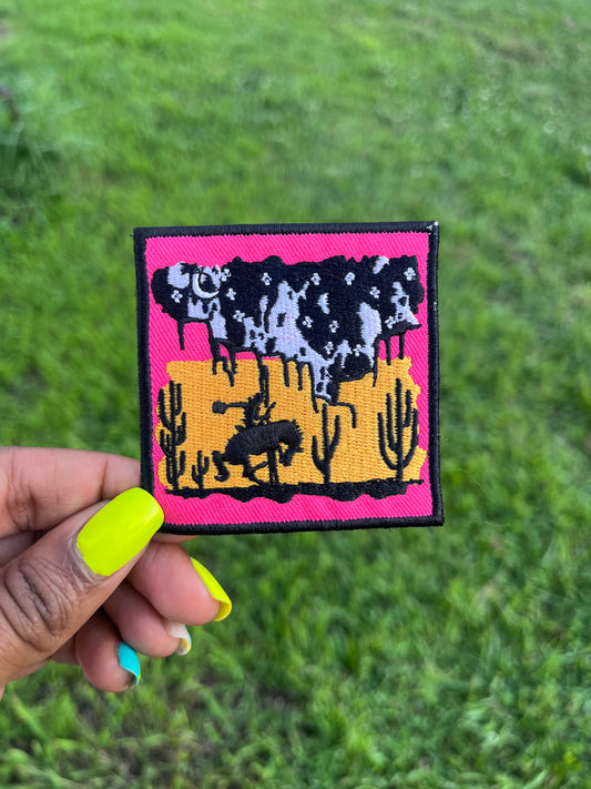 BUCKING COWGIRL NIGHT SKY Patch