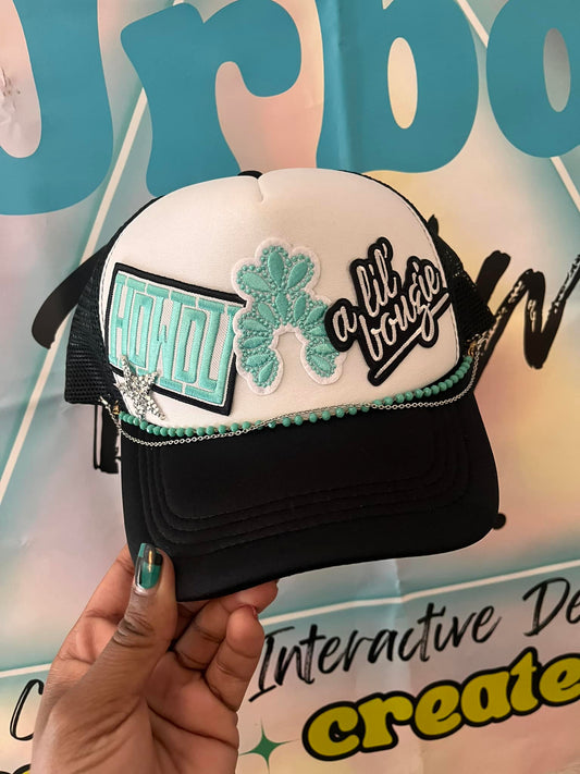 TURQUOISE HOWDY BOUGIE PREMADE HAT