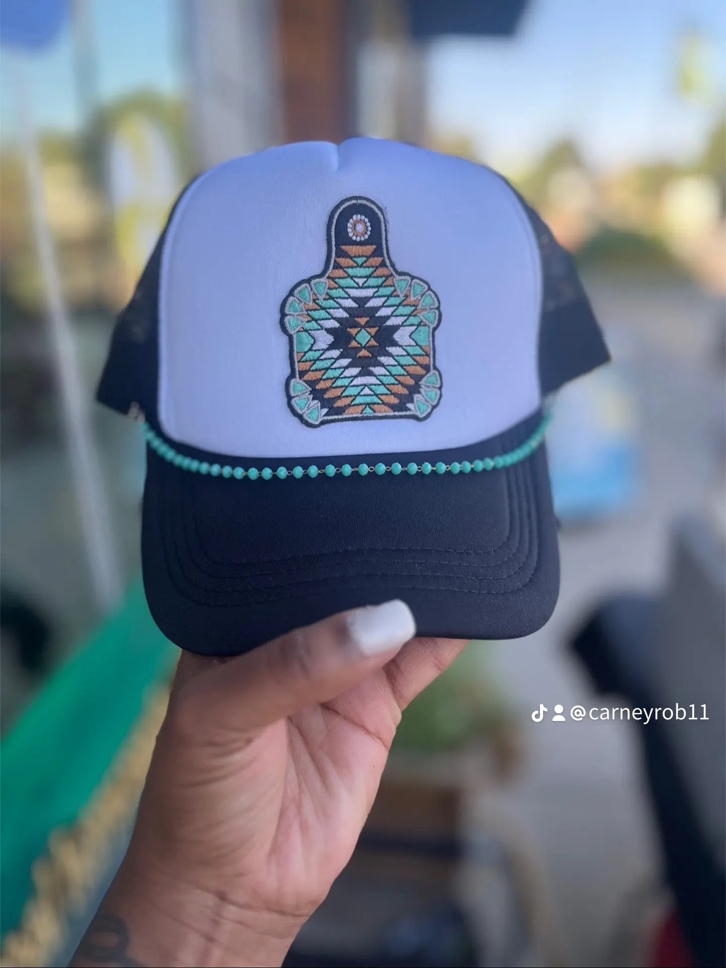 AZTEC COW TAG PREMADE HAT